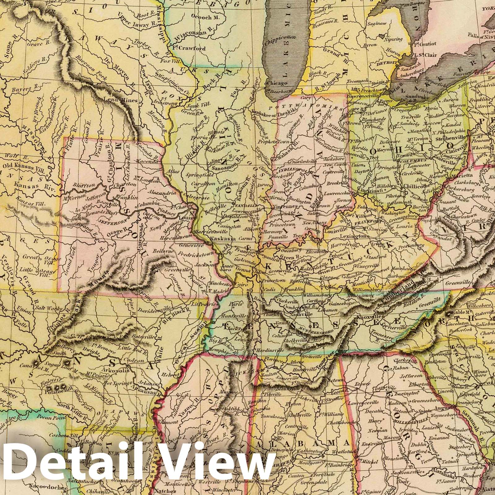 United States - Road Map, 1831 - Historical Map Print