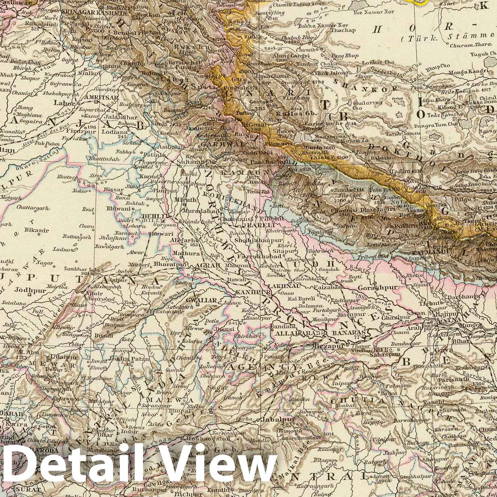 Central Asia and India - Railroad Map, 1881