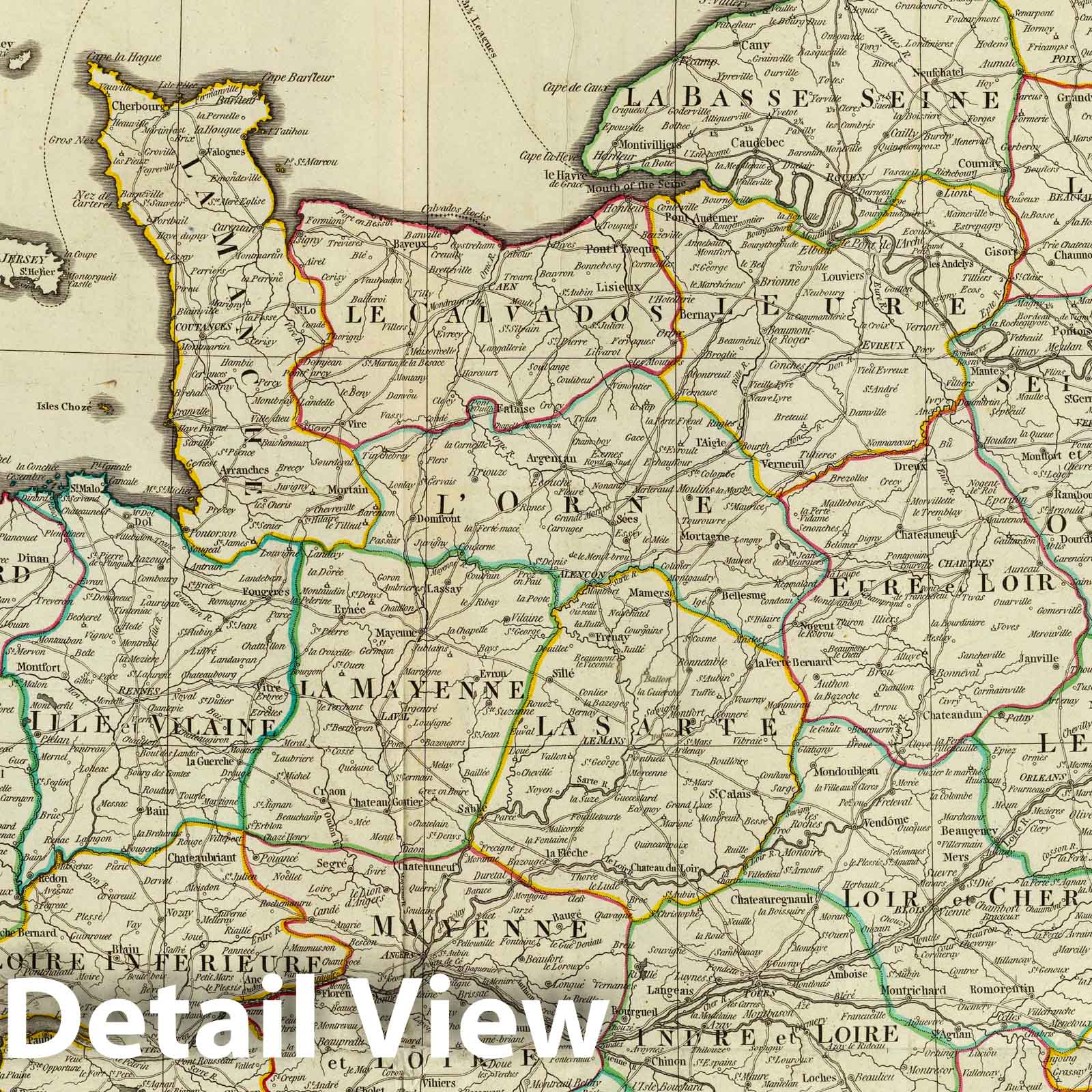 Northwestern France 1802 - Historical Map Print