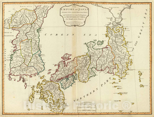Historic Map : 1794 Japan, Korea. - Vintage Wall Art
