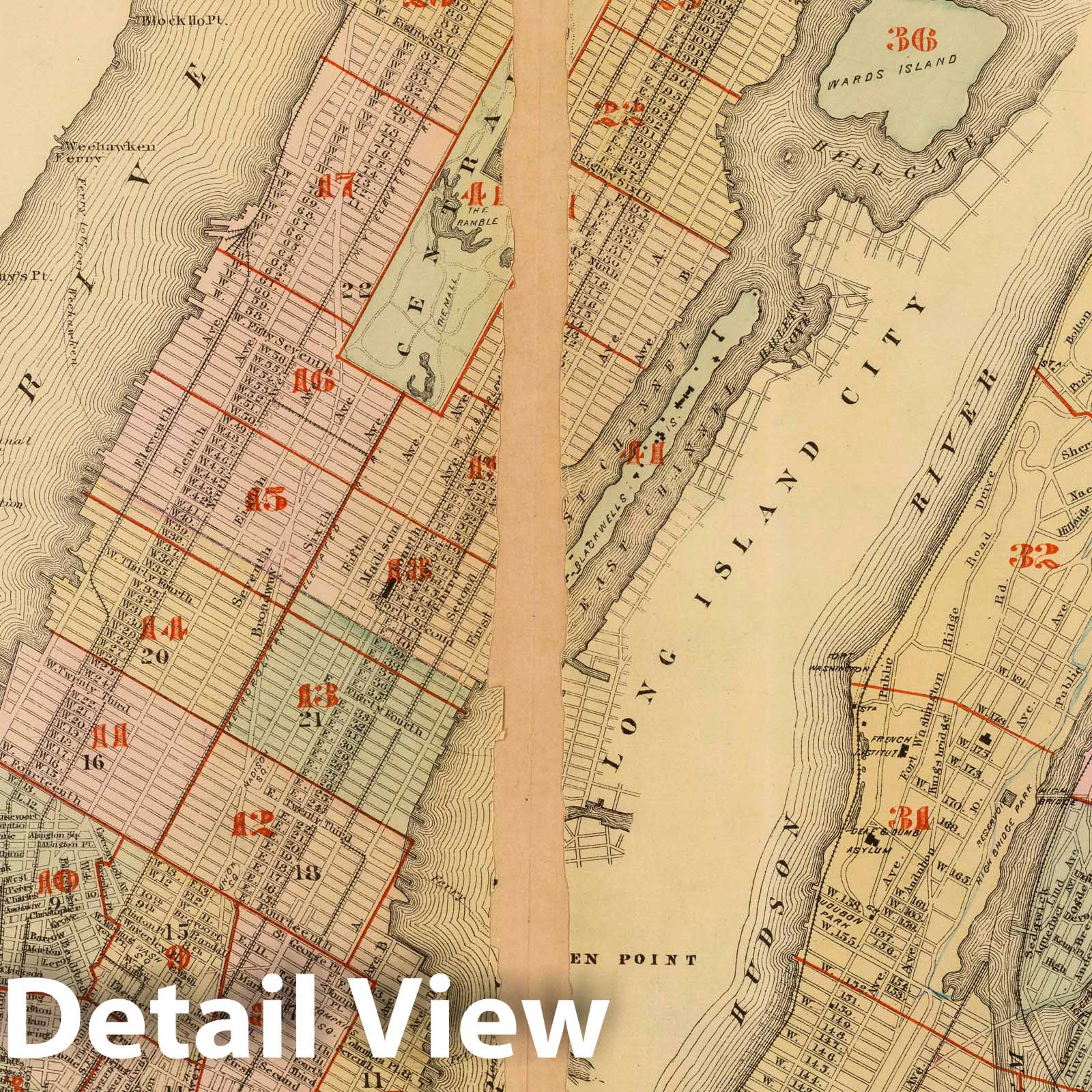 New York City, New York - Railroad Map, 1879