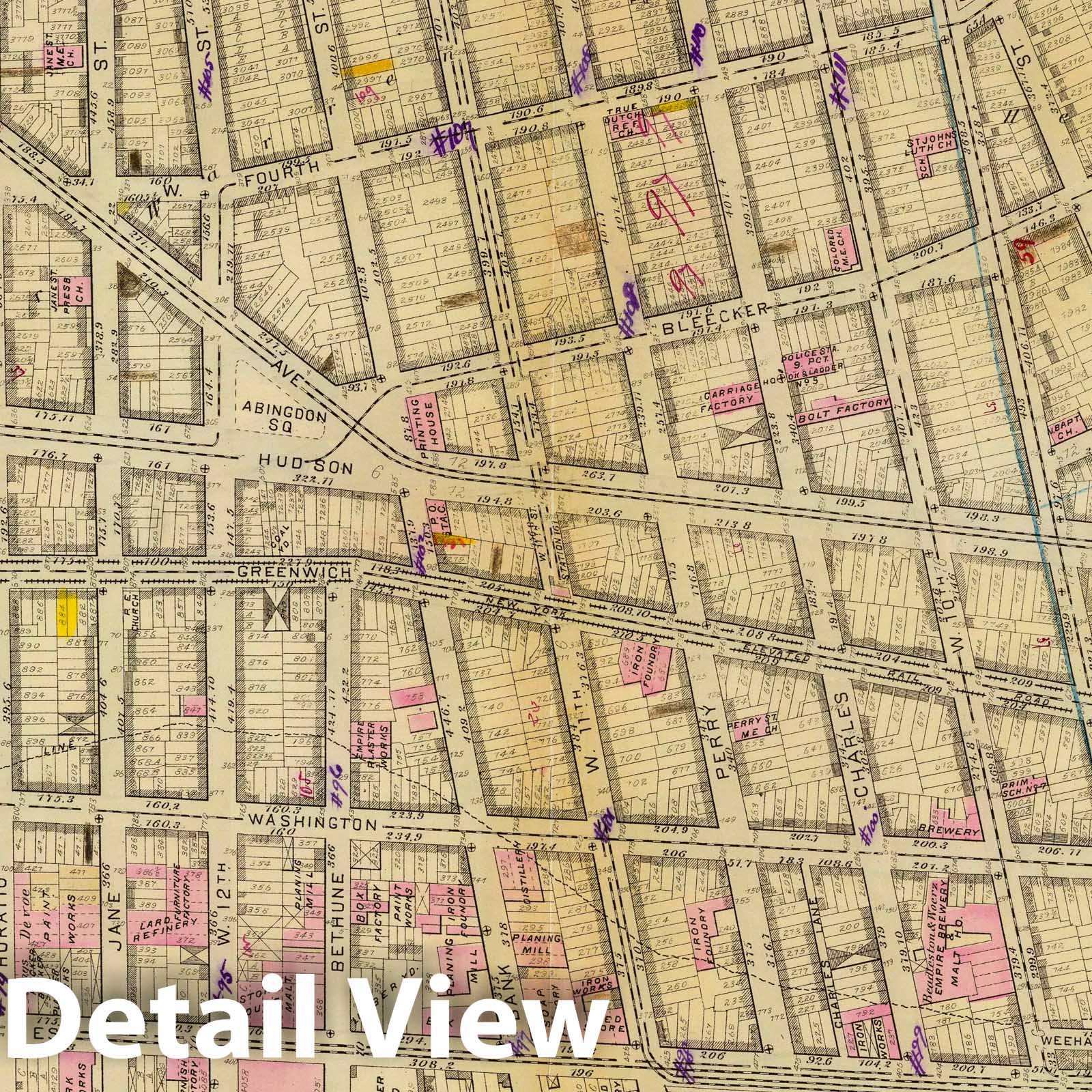 Ward 9, New York City - Manhattan, 1879 - Historical Map Print