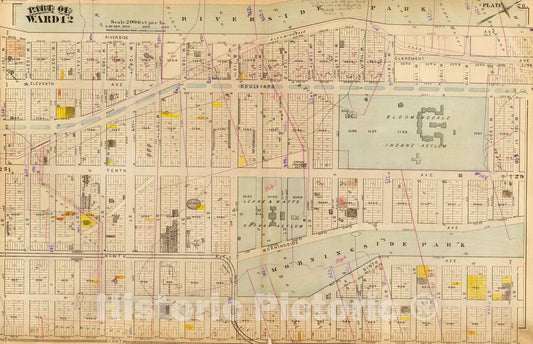 Historic Map : City Atlas - 1879 26. Ward 12. - Vintage Wall Art