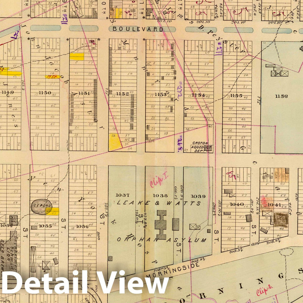 Historic Map : City Atlas - 1879 26. Ward 12. - Vintage Wall Art