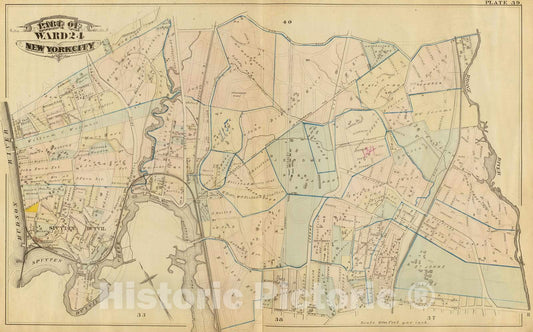 Historic Map : City Atlas - 1879 39. Ward 24. - Vintage Wall Art