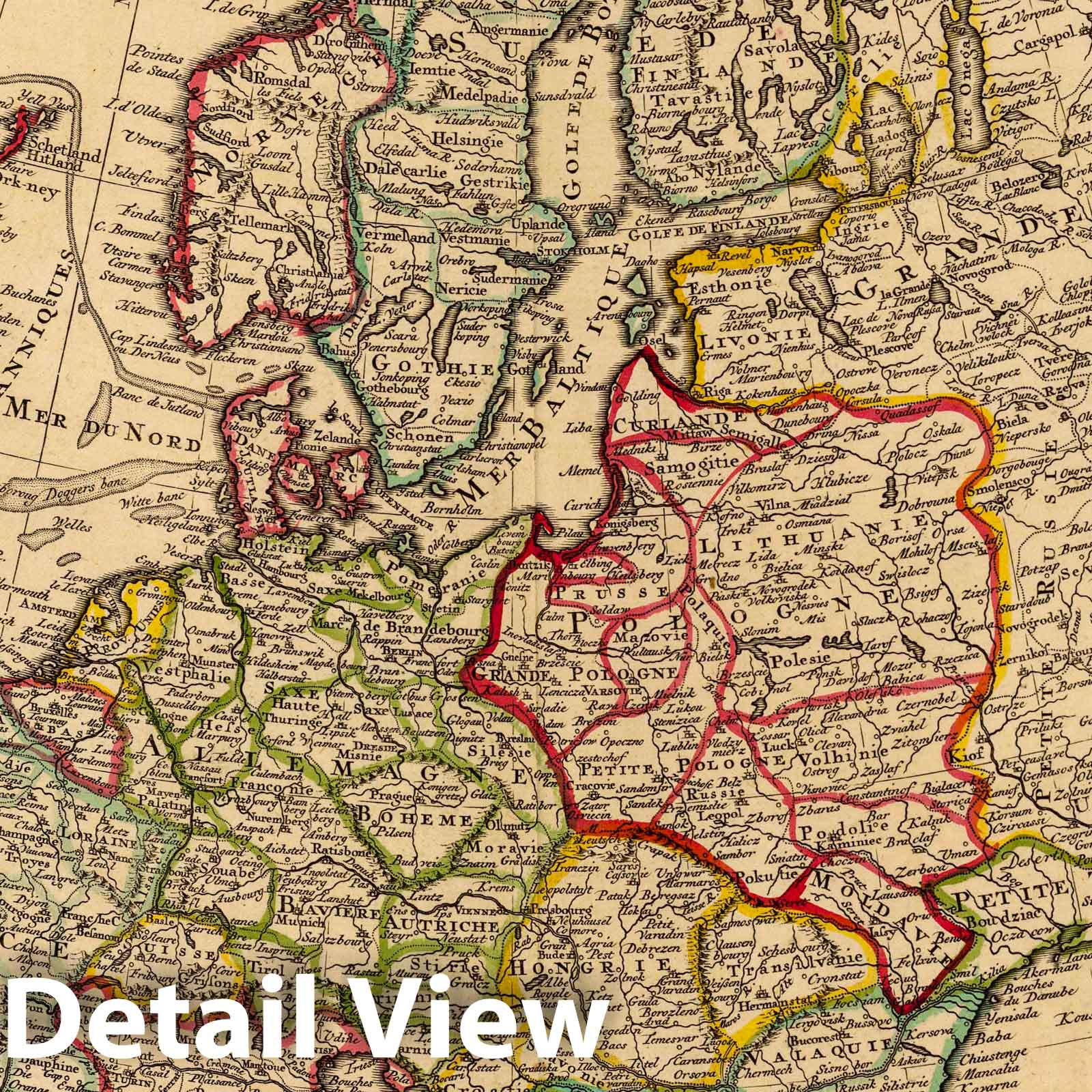 Historic Map : 1719 Carte d'Europe. - Vintage Wall Art