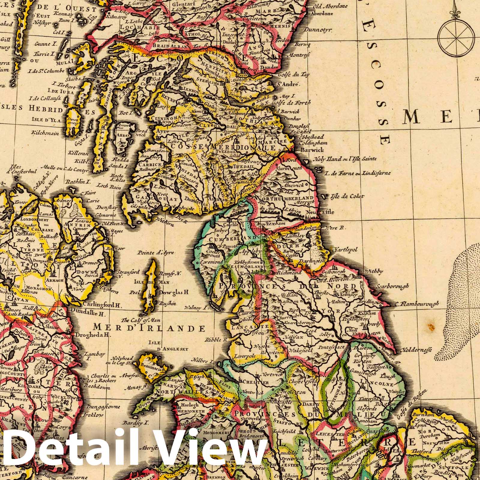 British Isles: England, Scotland, and Ireland, 1742 - Historical Map Print