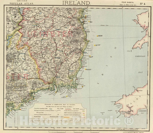 Historic Map : 1883 Ireland 4. - Vintage Wall Art