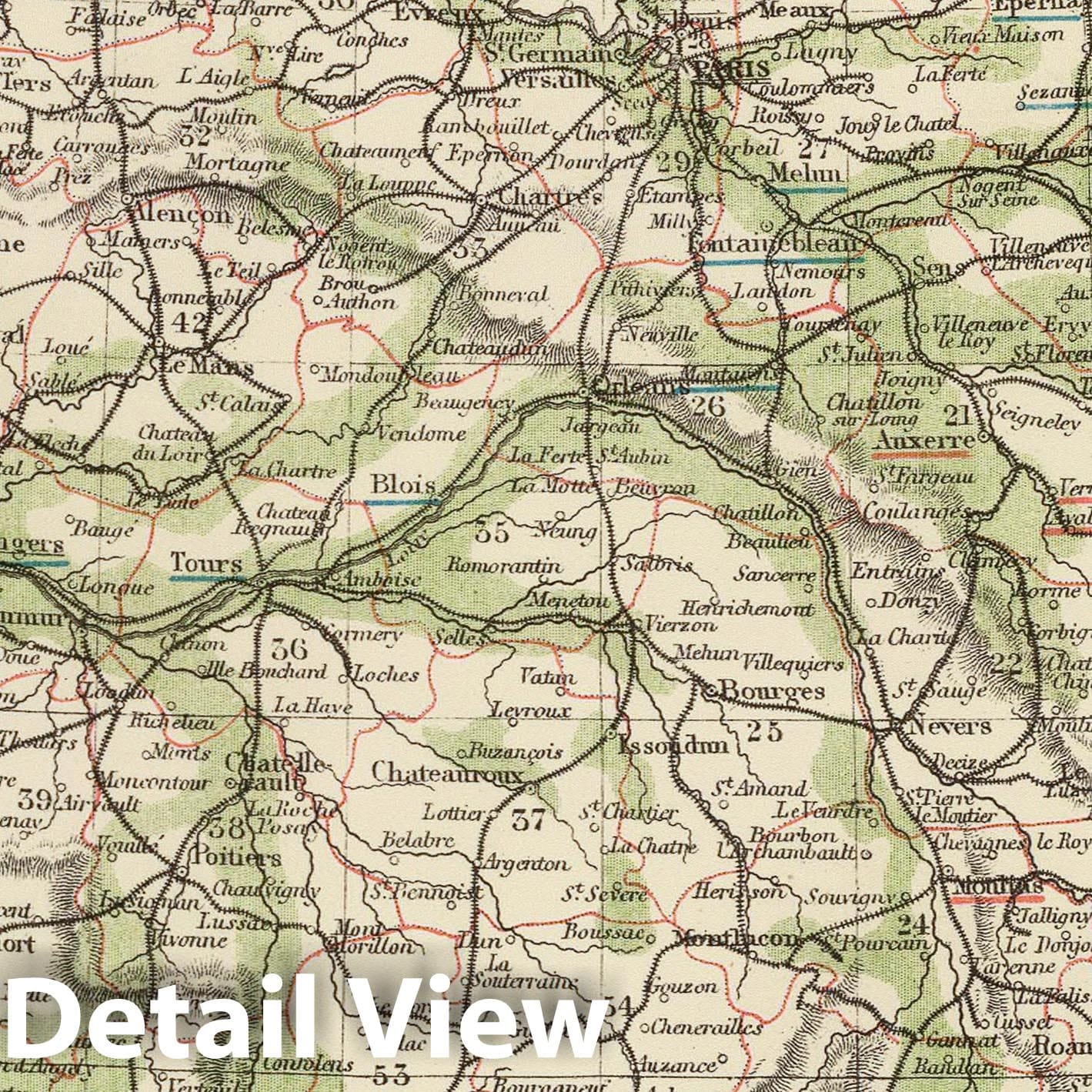 Historic Map - 1883 France. v1 - Vintage Wall Art