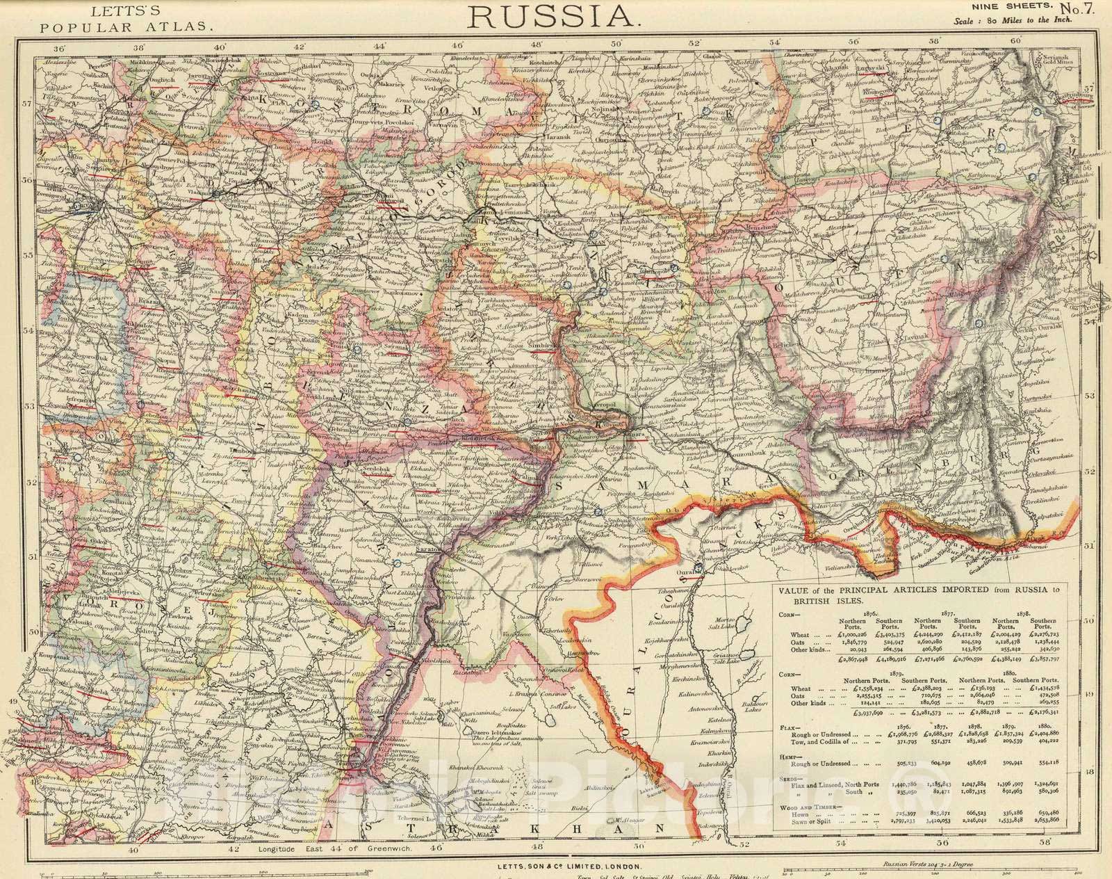 Historic Map : 1883 Russia 7. - Vintage Wall Art