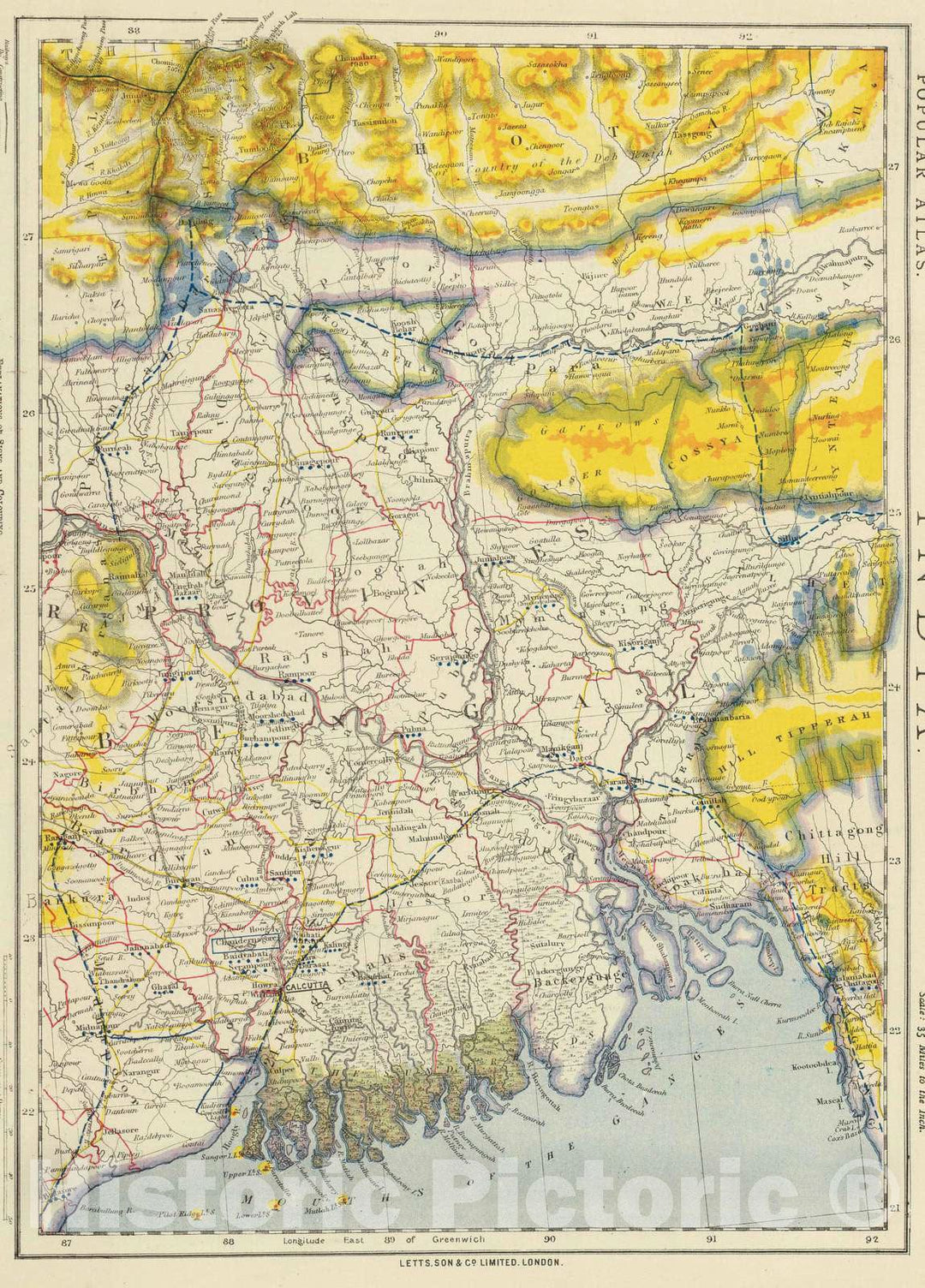 Historic Map : 1883 India 8. - Vintage Wall Art