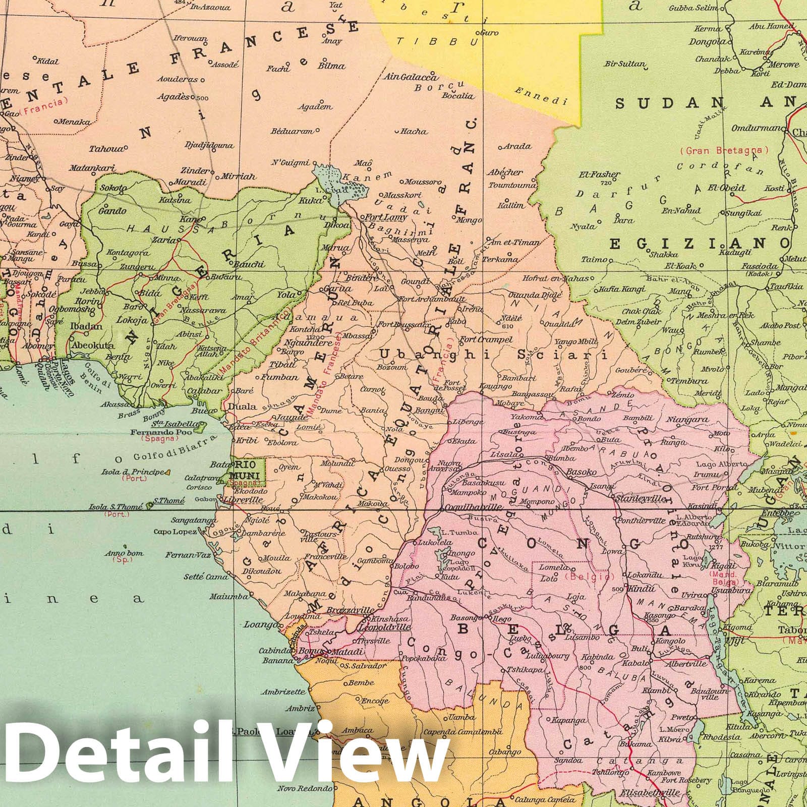 Africa, 1929 - Historical Political Map Print