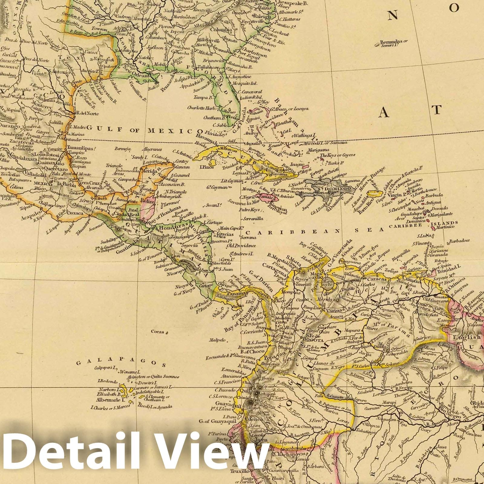 America - Boundary Map, 1835 - Historical Map Print