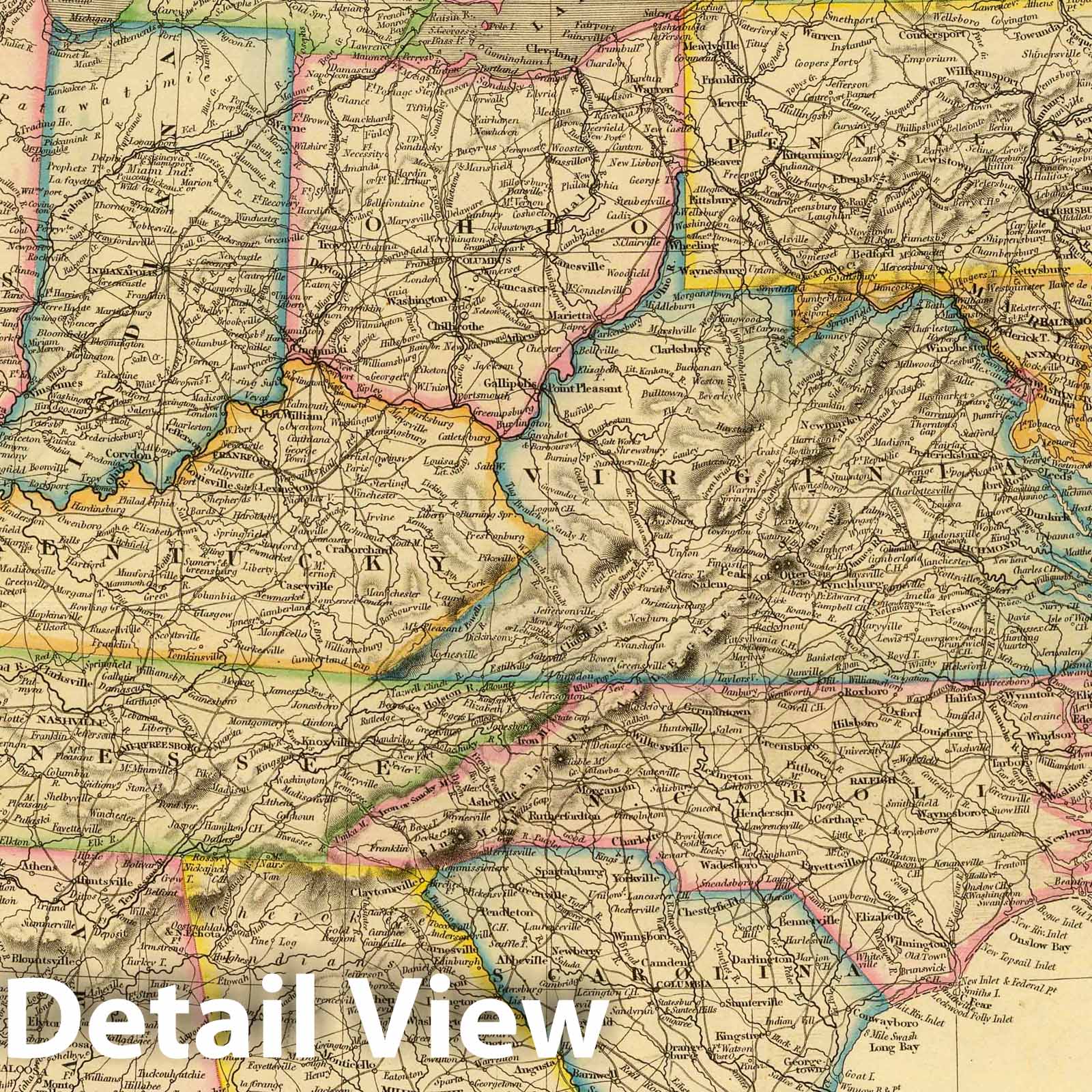 United States of America - Boundary Map, 1834 - Historical Map Print