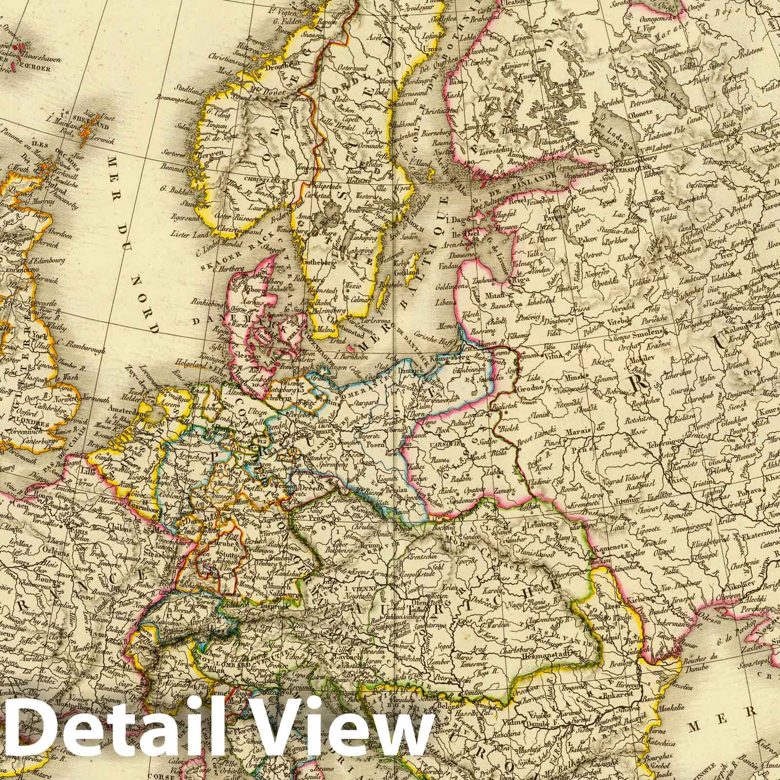 Europe According to Latest Peace Treaties, 1828 - Historical Map Print