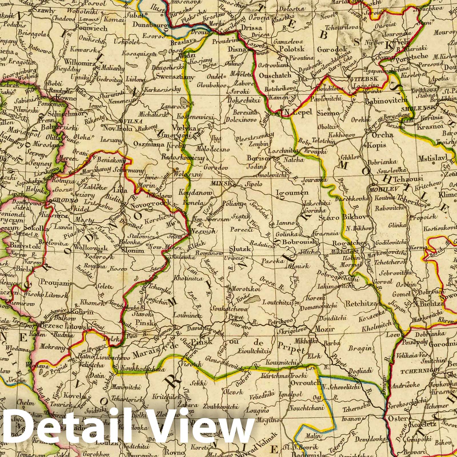 Western Russia and Poland, 1827 - Historical Map Print