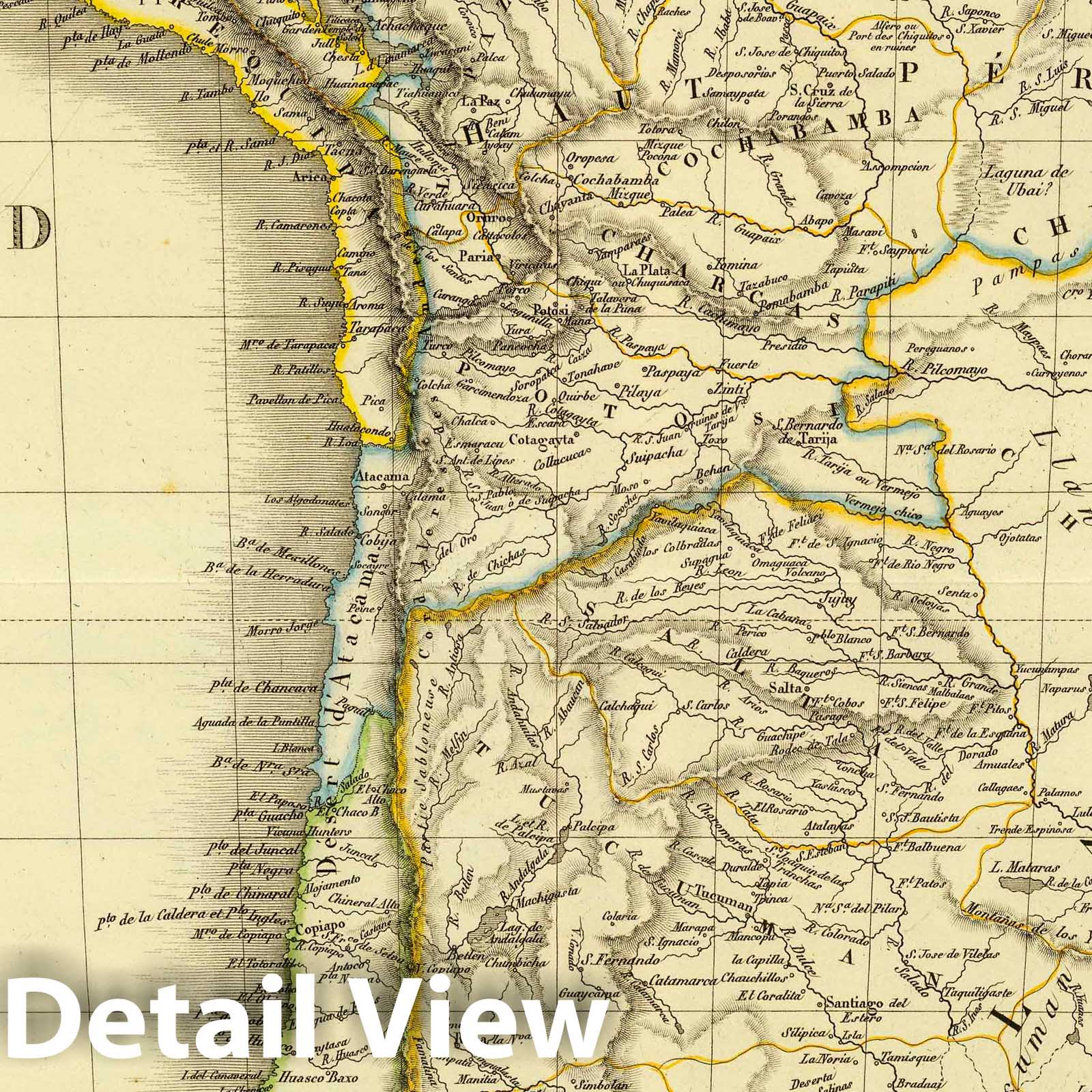 Peru, Upper Peru, Chile, and La Plata, 1826 - Historical Map Print