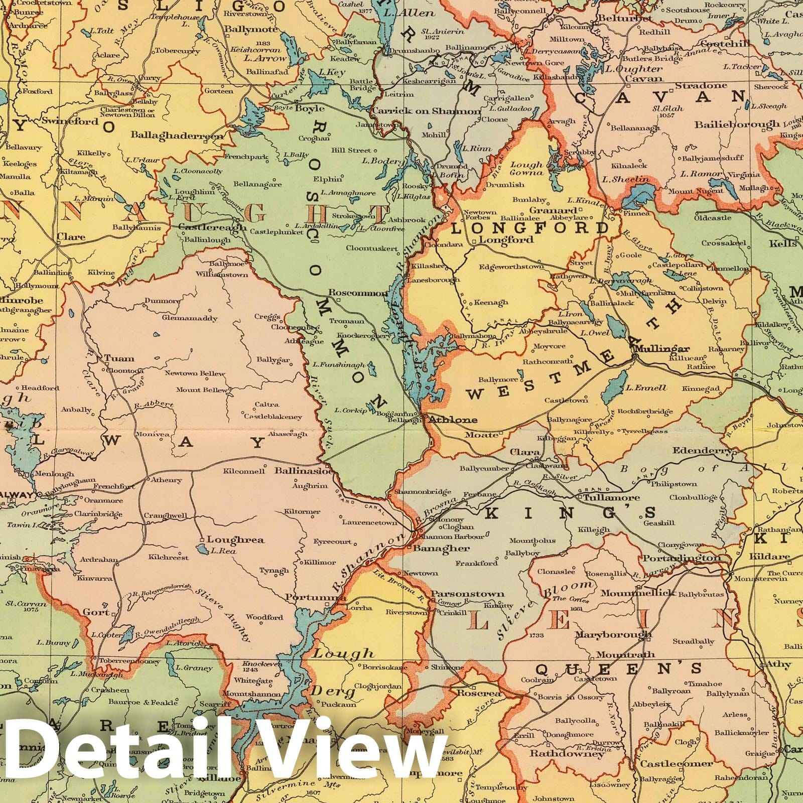 Ireland - Railroad Map, 1901 - Stanford's London Atlas