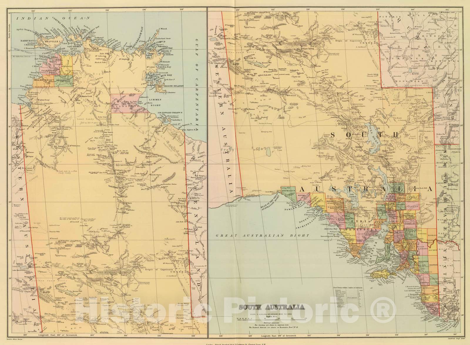 Historic Map : 1901 South Australia. v2 - Vintage Wall Art