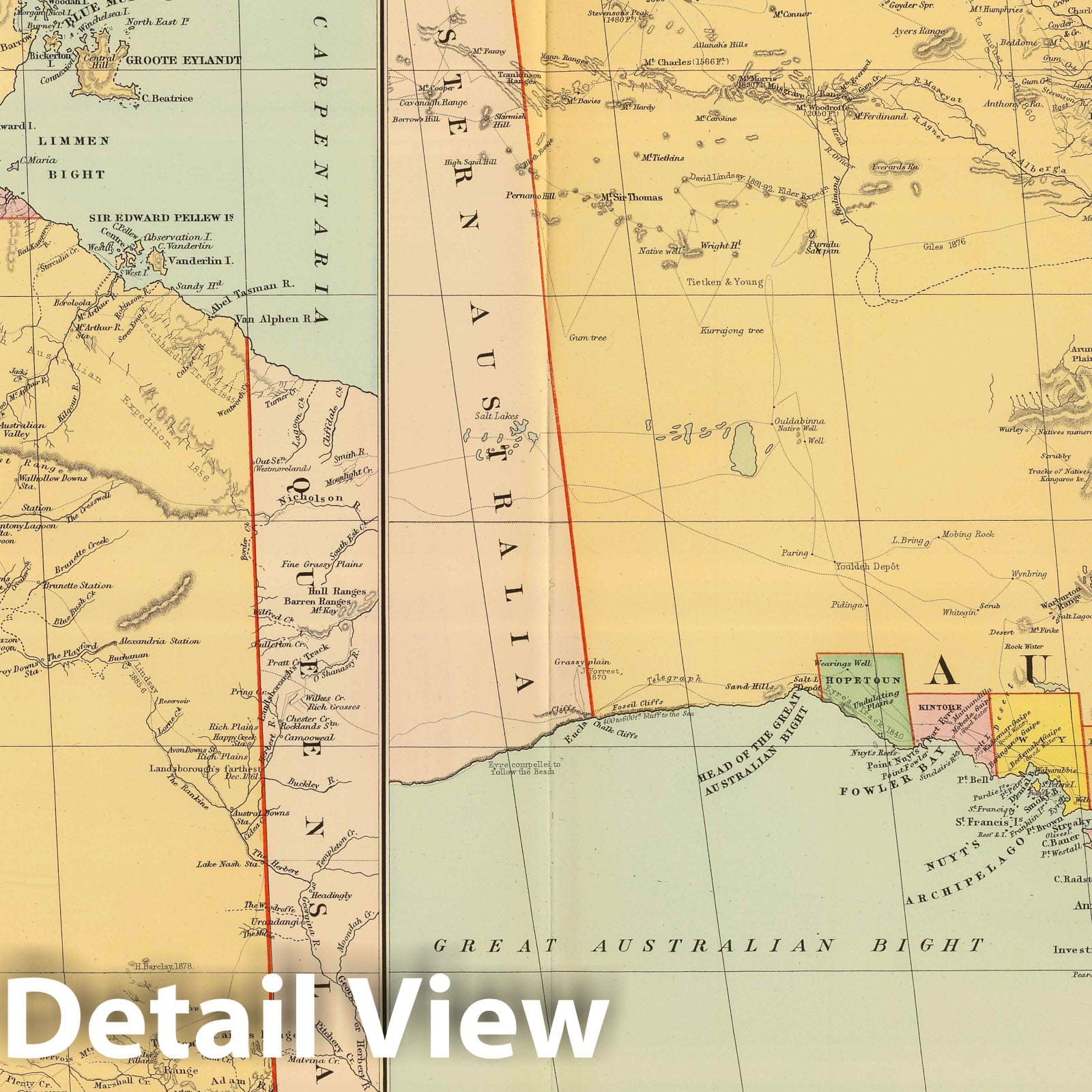 South Australia - Railroad Map, 1901 - Stanford's London Atlas