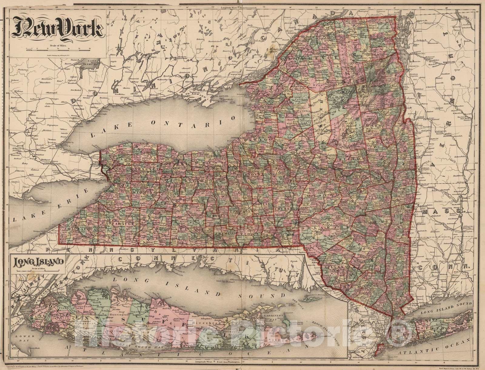 Historic Map : 1873 New York. - Vintage Wall Art