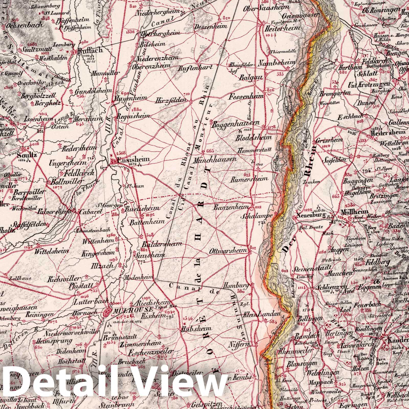 Switzerland - Road Map, 1831 - Historical Map Print