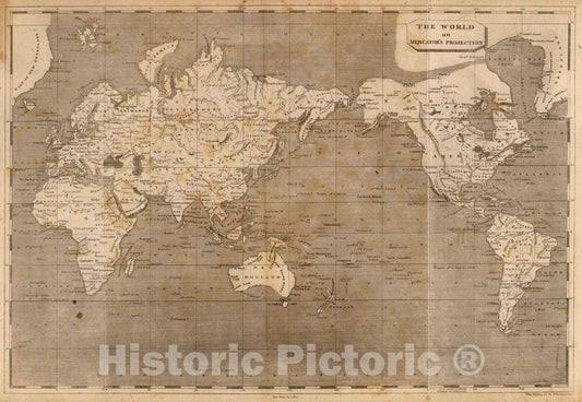 Historic Map : 1804 World Mercator's Projection. - Vintage Wall Art