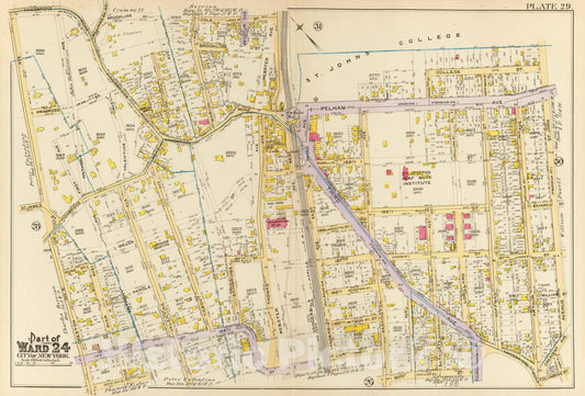 Historic Map : City Atlas - 1893 29, Ward 24. - Vintage Wall Art