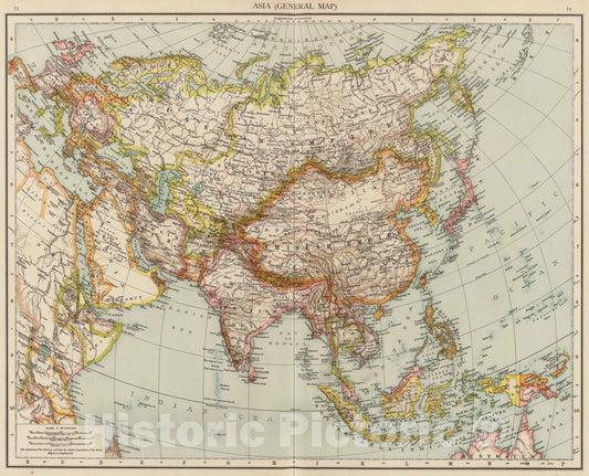 Historic Map : 1895 Asia. - Vintage Wall Art