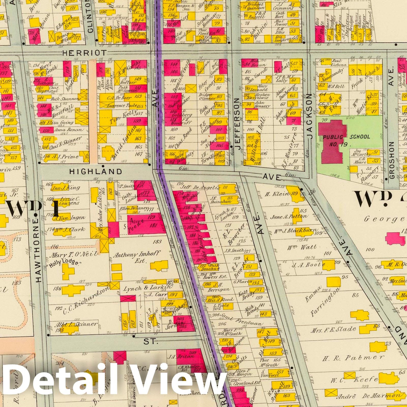 Yonkers, New York - Plate No. 4, 1907 - Historical City Plan Map