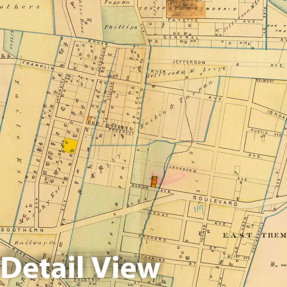 Historic Map : City Atlas - 1879 37. Ward 24. - Vintage Wall Art