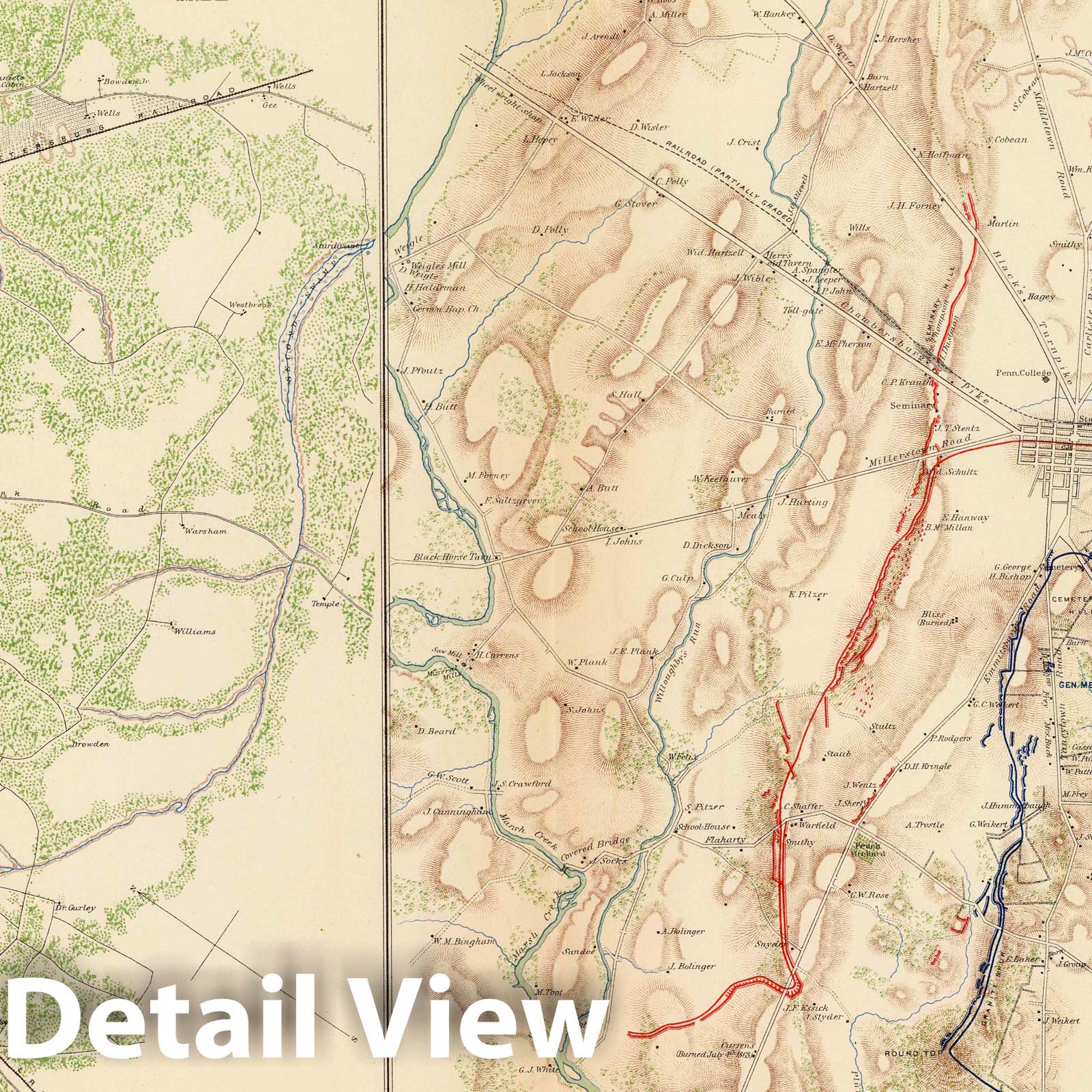 Civil War: Petersburg, Gettysburg, Lovejoy's Station - Military Map, 1895
