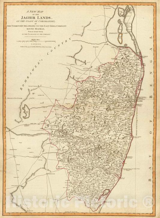 Historic Map : 1794 Jaghir Lands. - Vintage Wall Art
