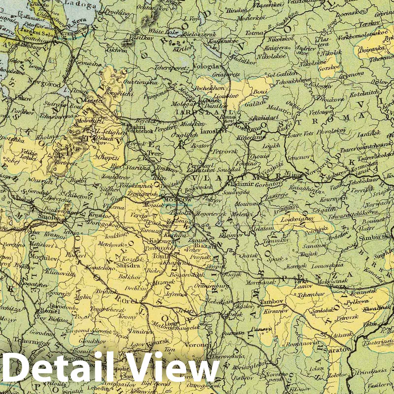 Russia in Europe - Railroad Map, 1883 - Letts's Popular Atlas