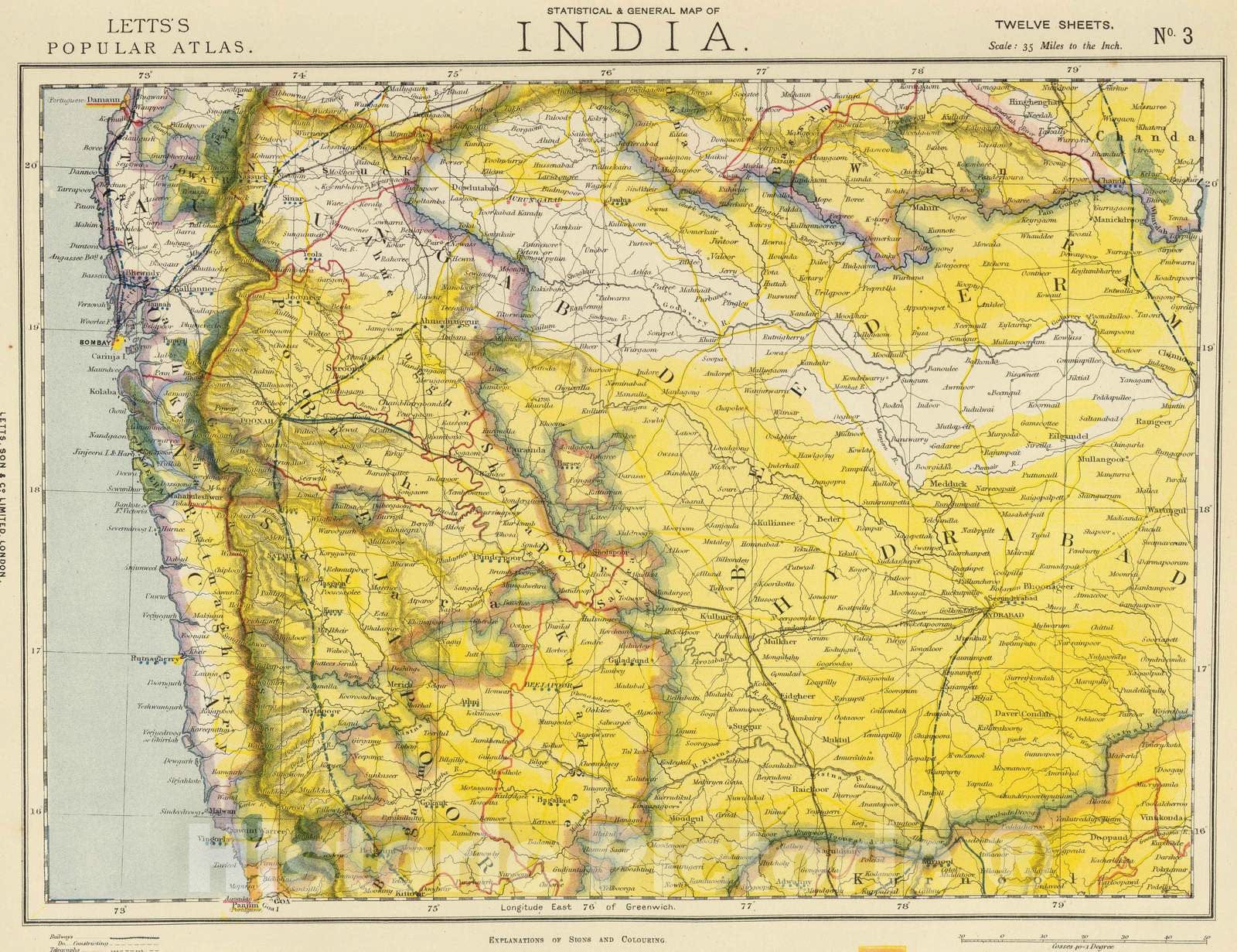Historic Map : 1883 India 3. - Vintage Wall Art