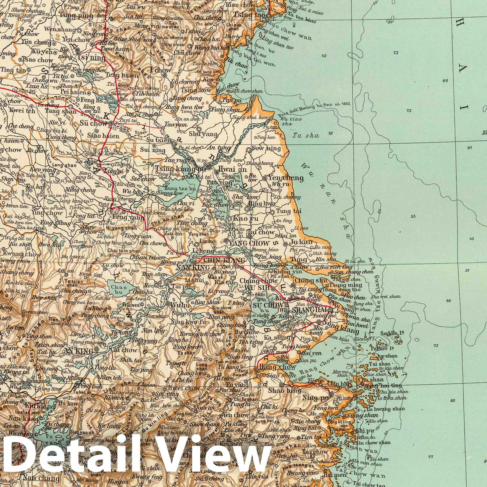 China and Korea, 1929 - Historical Map Print