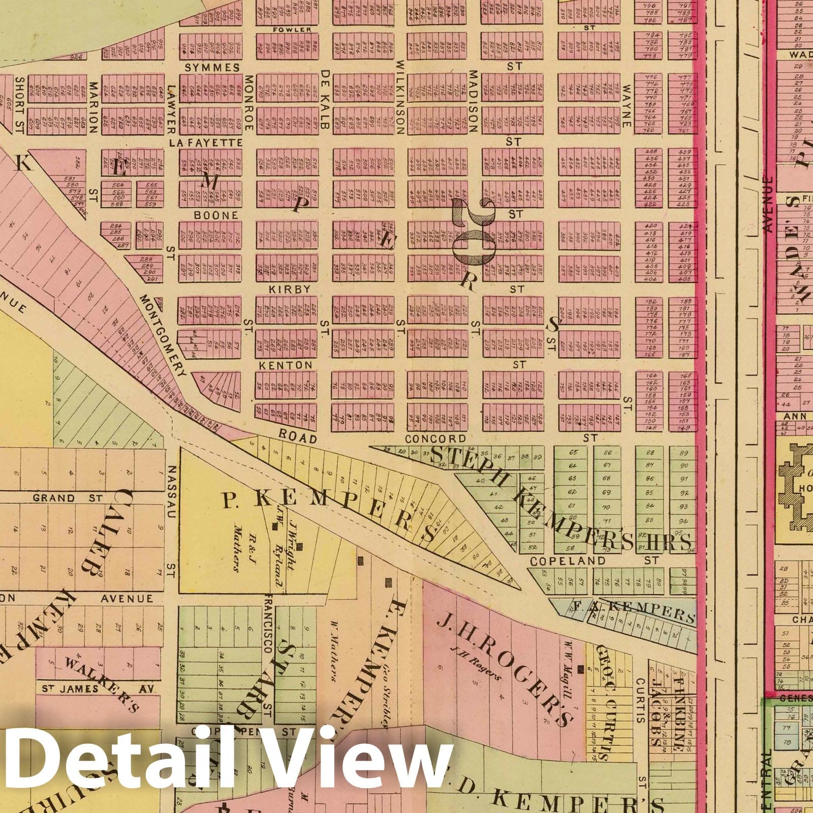 Cincinnati, Ohio - Part VIII and Part III, 1869 - Historical Map Print