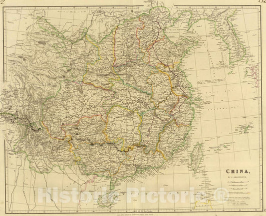 Historic Map : 1832 China : Vintage Wall Art