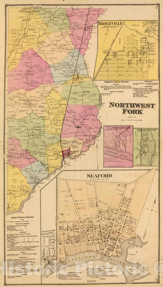 Historic Map : 1868 Northwest Fork. - Vintage Wall Art