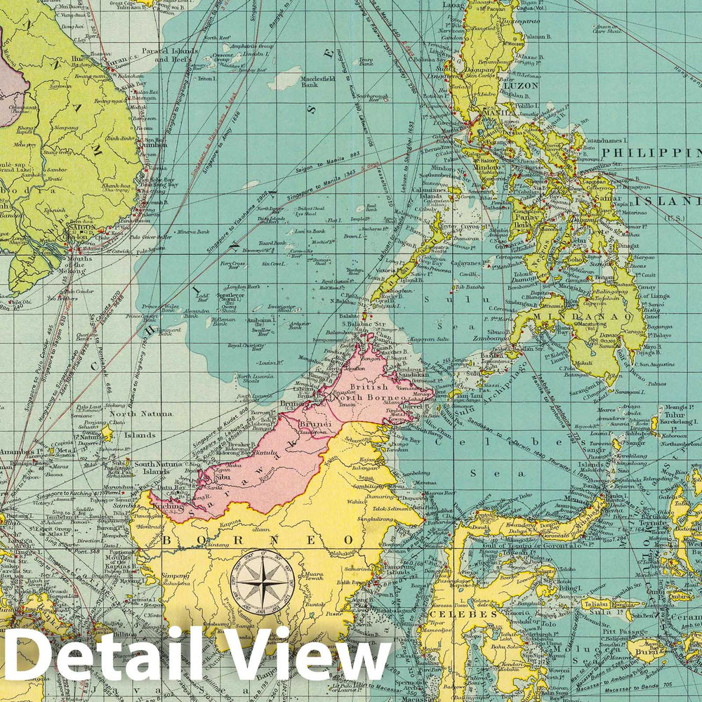 Historic Map : 1922 East Indian Ports. - Vintage Wall Art