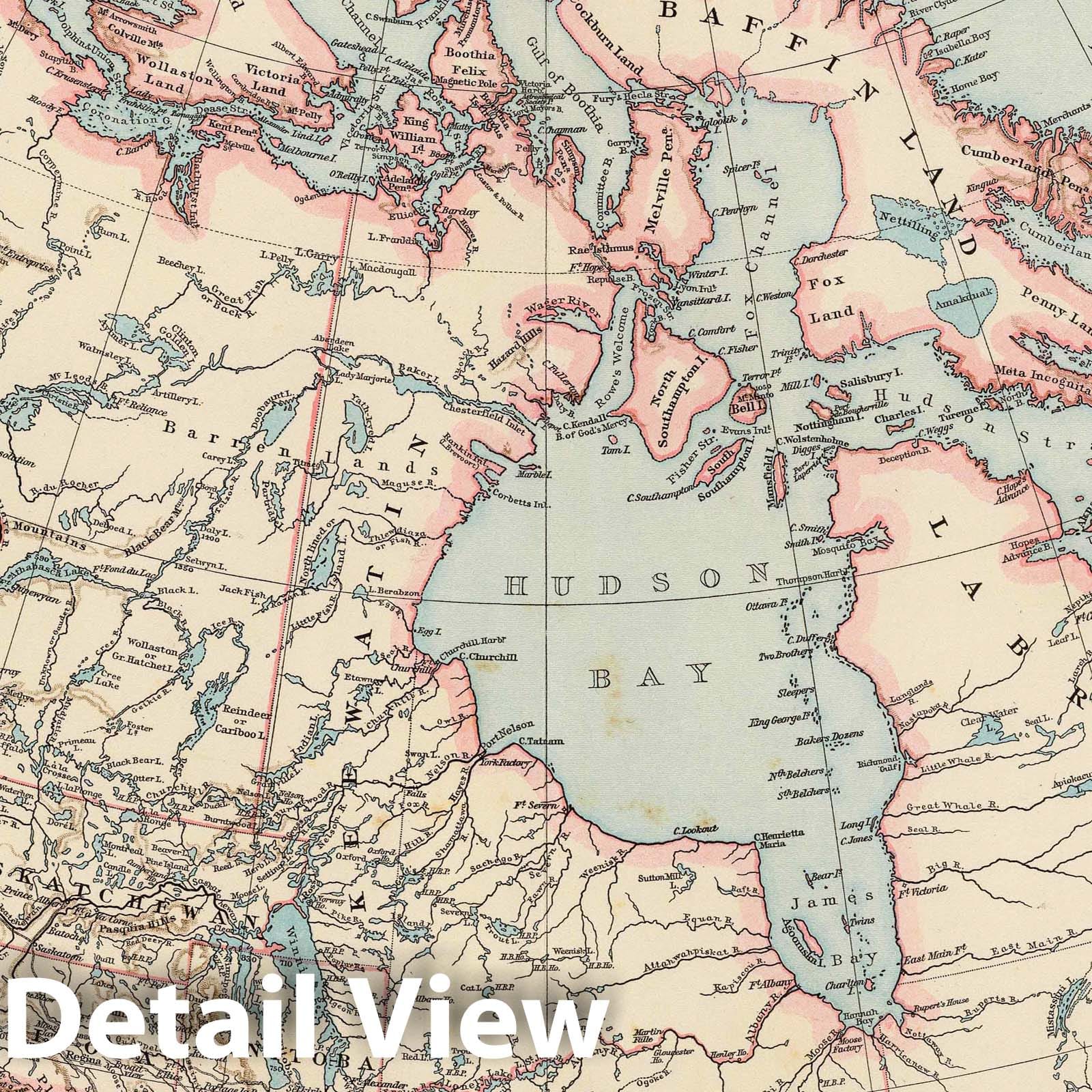 British North America - Railroad Map, 1895 - Historical Map Print