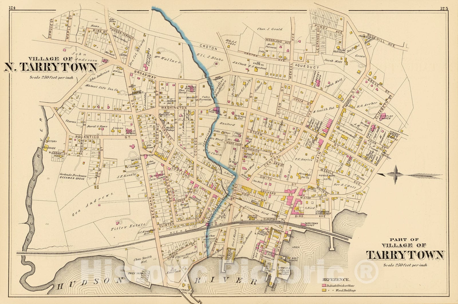 Historic Map : 1881 N. Tarrytown, Tarrytown. - Vintage Wall Art