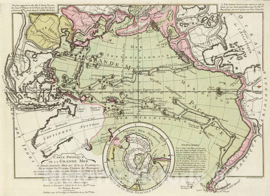 Historic Map : 1757 Grande Mer. - Vintage Wall Art