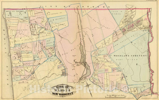 Historic Map : City Atlas - 1879 40. Ward 24. - Vintage Wall Art