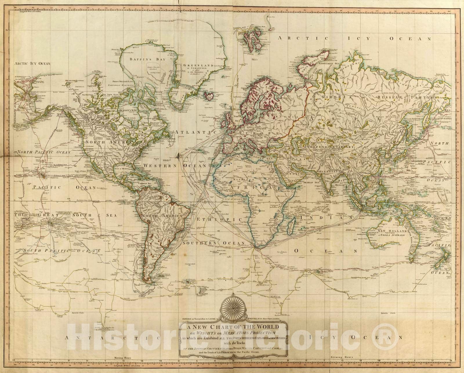 Historic Map : 1800 World. v2 - Vintage Wall Art