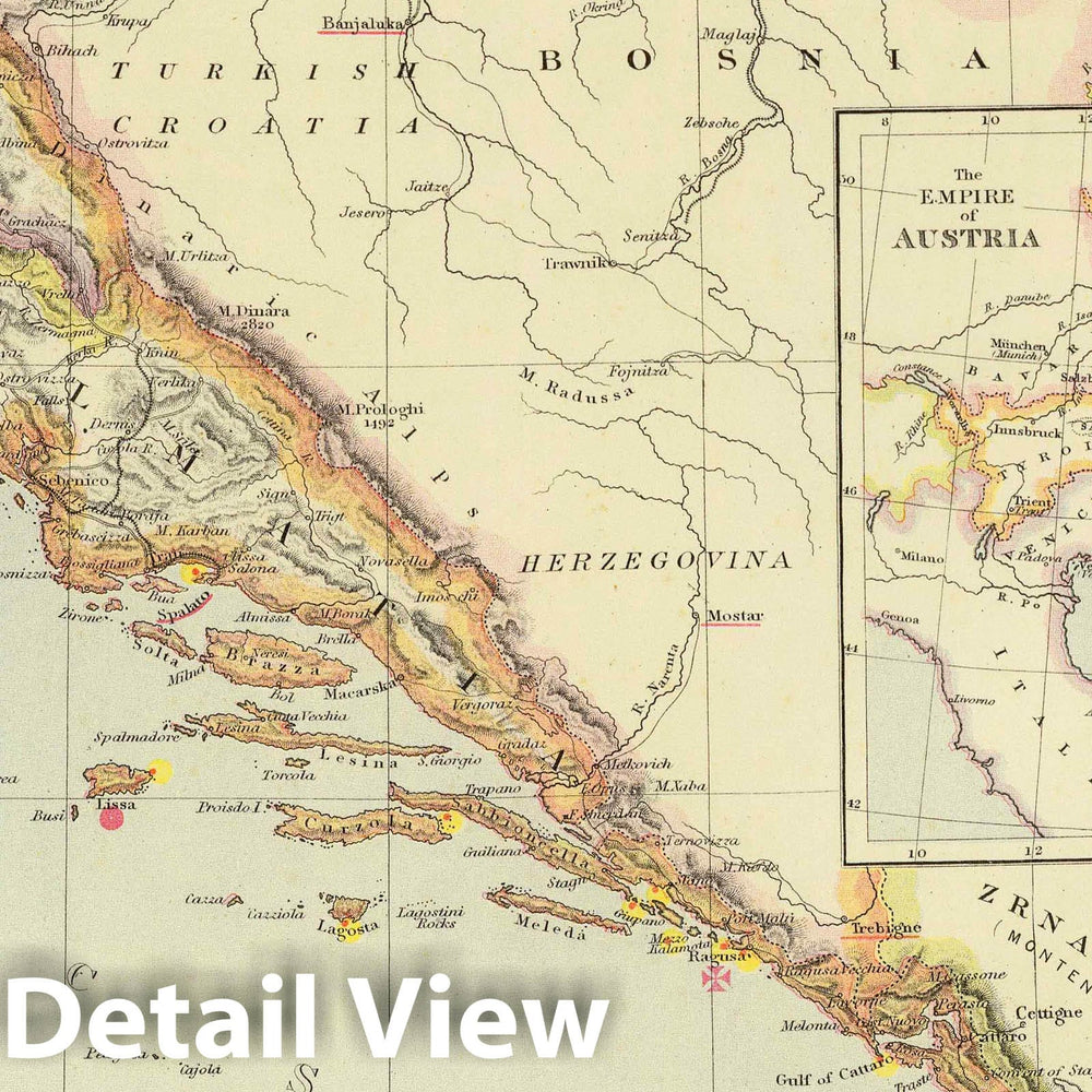 Historic Map : 1883 Austria 3. - Vintage Wall Art