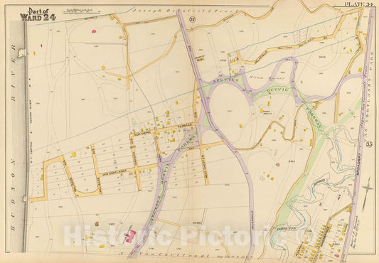 Historic Map : City Atlas - 1893 34 Ward 24. - Vintage Wall Art