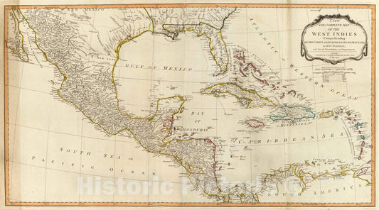 Historic Map : 1794 West Indies. v1 - Vintage Wall Art
