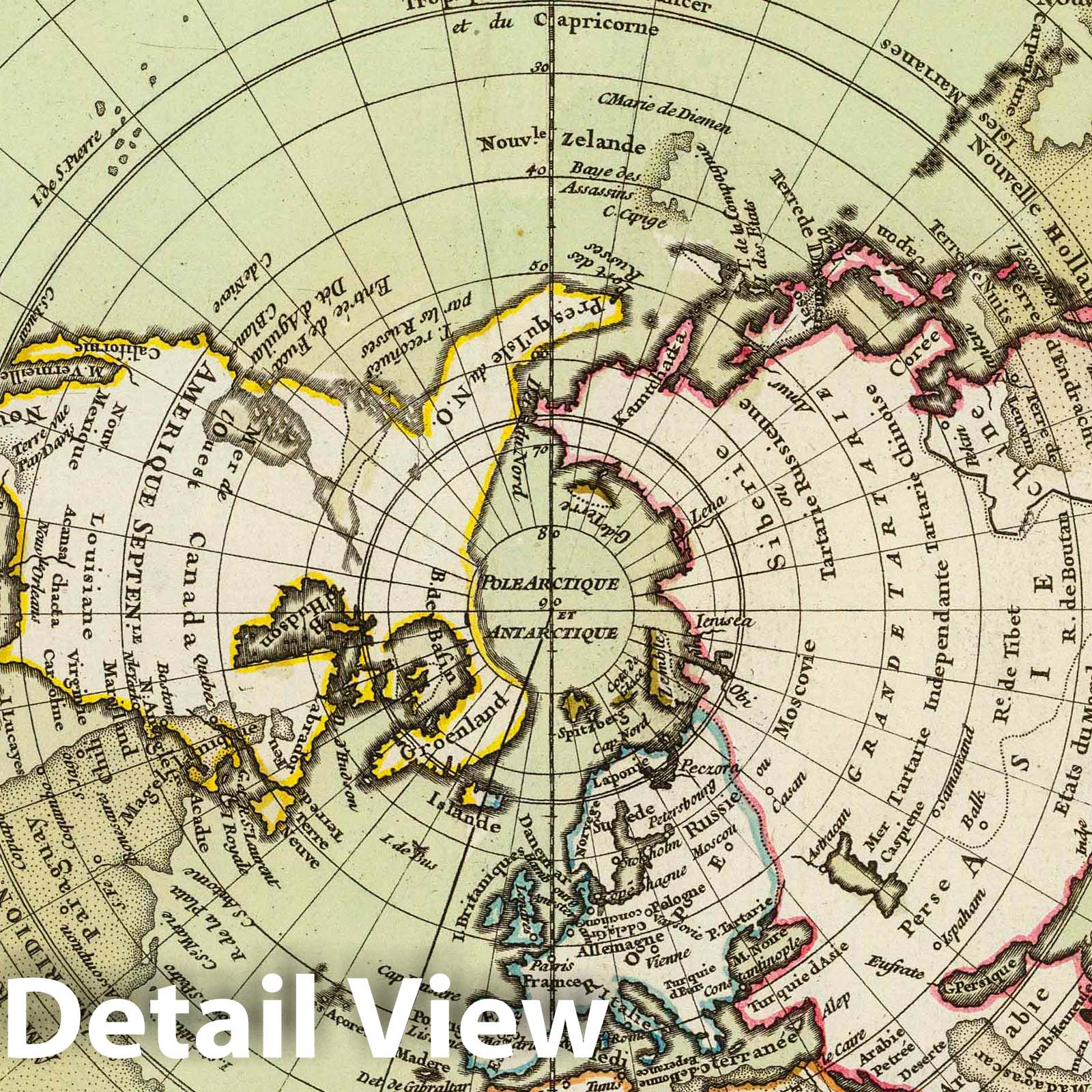 World Globe - Hemispheric Map, 1746 - Historical Map Print