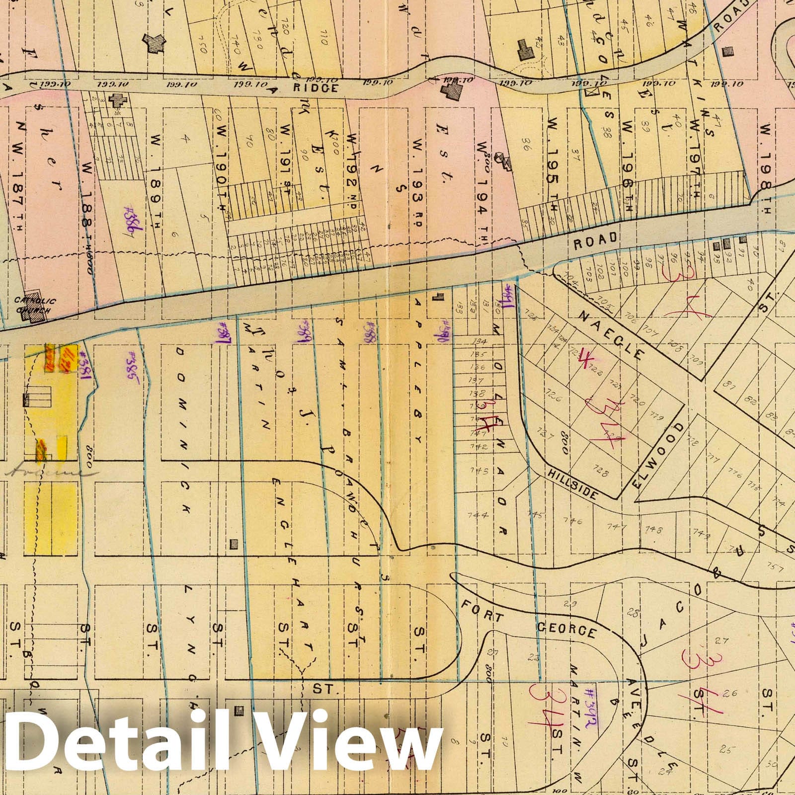Ward 12, Manhattan, New York - Railroad Map, 1879 - Bromley Atlas Print